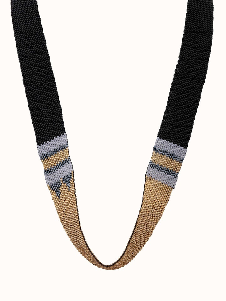 Front view of Glass Beads Long Necklace showcasing its vibrant colors and elegant design.