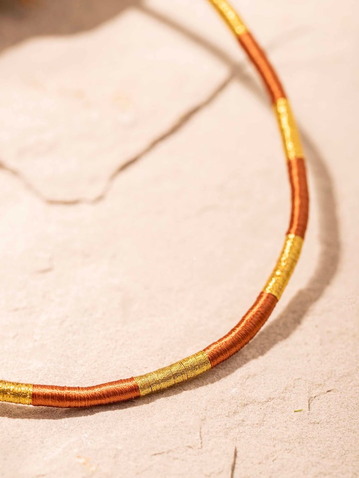 Back view of Patwa Collar Necklace showing the clasp and overall design.