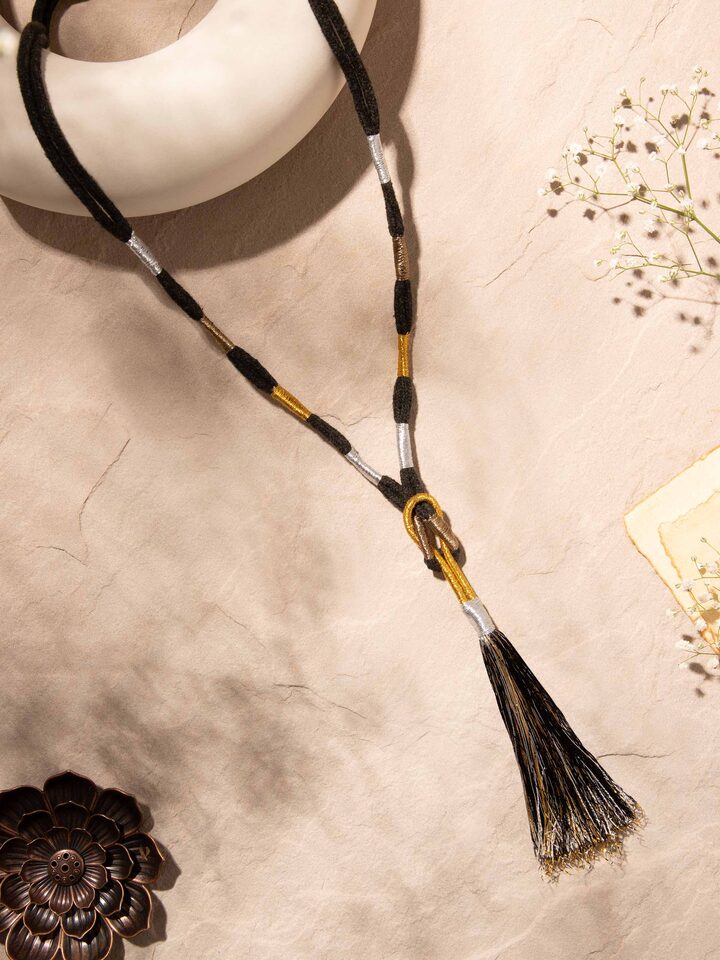 Close-up view of Patwa Long Necklace highlighting detailed craftsmanship and design.