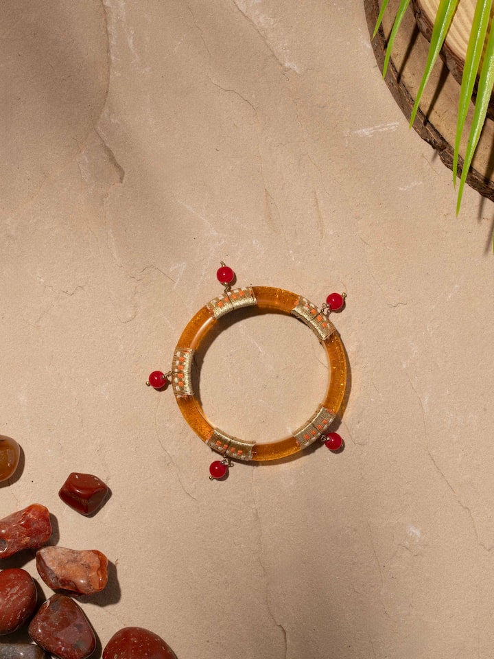 Side view of Handcrafted Flexible Bracelet highlighting its flexible design and elegant finish.