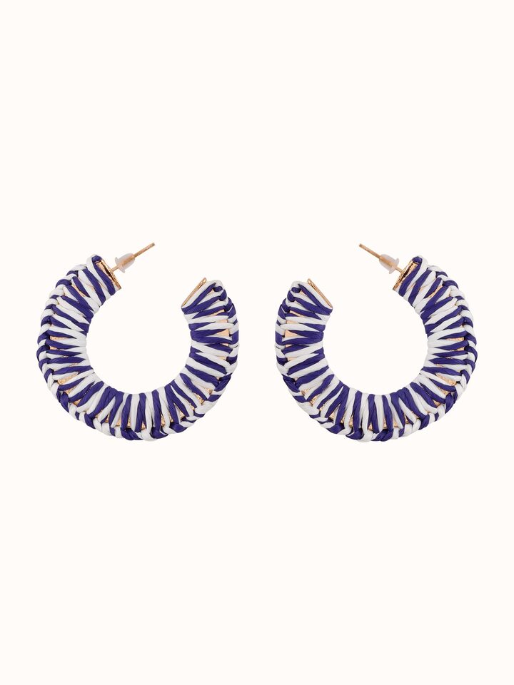 Front view of Handcrafted Hoop Earrings showcasing elegant design with intricate metalwork and polished finish.