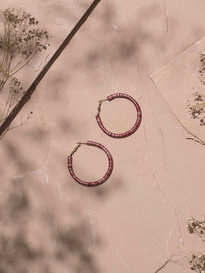 Close-up of Handcrafted Hoop Earrings focusing on the fine craftsmanship.
