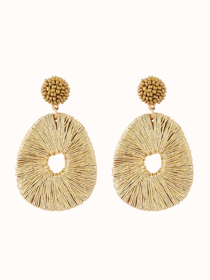 Front view of Handcrafted Drop Earrings featuring unique handcrafted design.