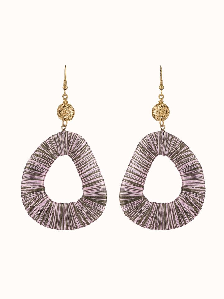 Front view of Handcrafted Drop Earrings showcasing a unique design with artisanal details and intricate craftsmanship.