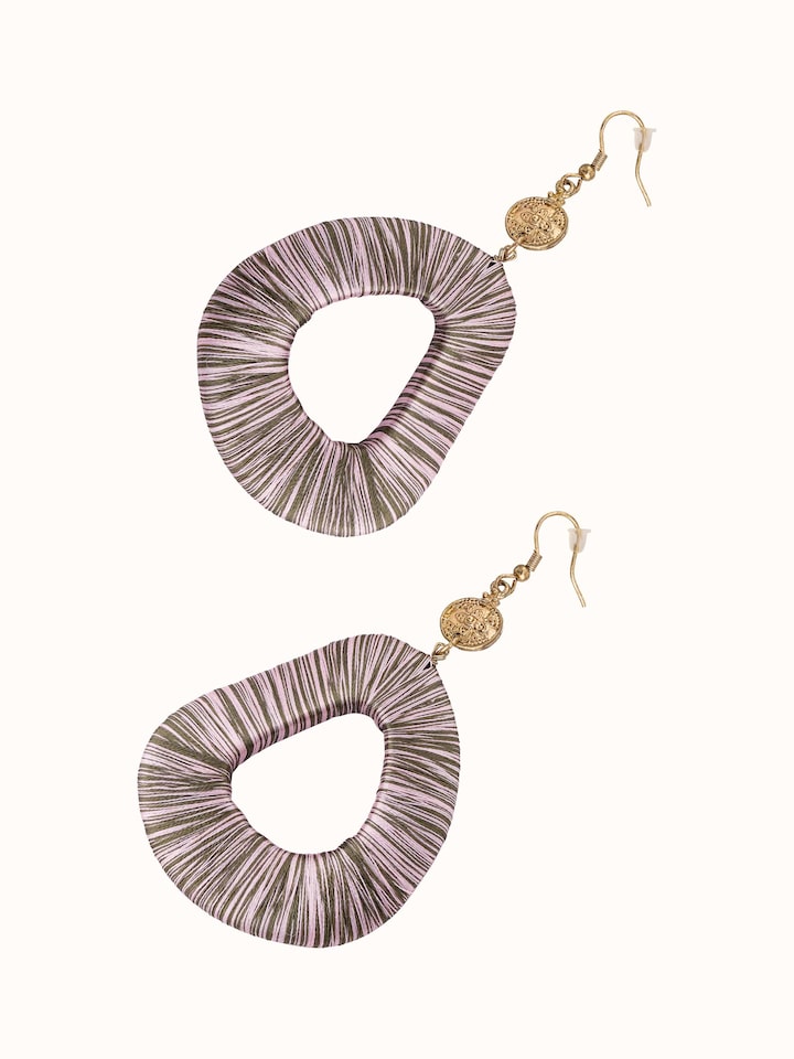 Back view of Handcrafted Drop Earrings showing the secure closure and overall elegant design.