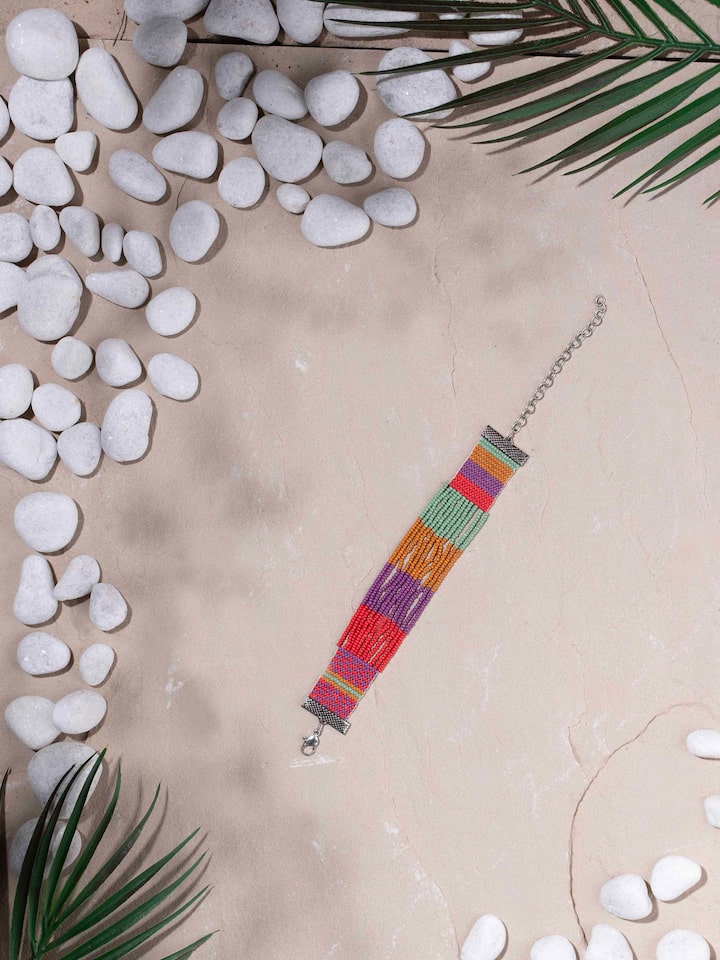Close-up of Handcrafted Flexible Bracelet highlighting the detailed work and flexible material.