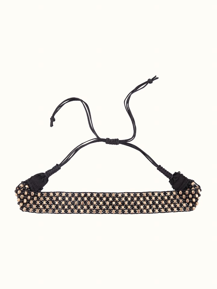 Front view of handcrafted choker highlighting elegant design and craftsmanship.