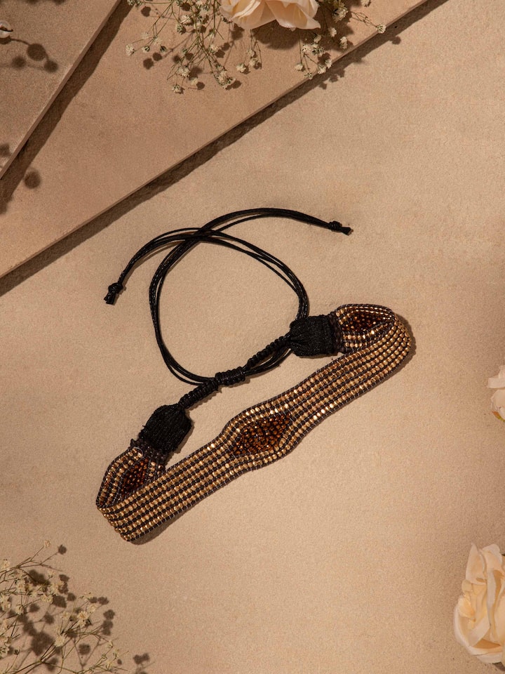 Close-up of Handcrafted Choker highlighting the detailed handiwork and elegant design.