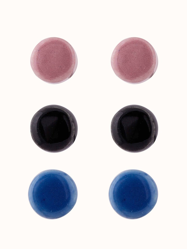 Front view of Ceramic Stud Earrings Set showing the complete piece and design