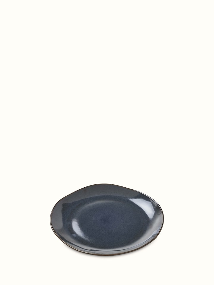 Top view of Khol Khurja pottery ceramic salad plate set (4 pcs) with traditional patterns