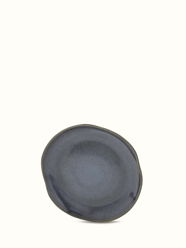 Display of Khol Khurja pottery ceramic salad plate set (4 pcs) arranged to highlight design