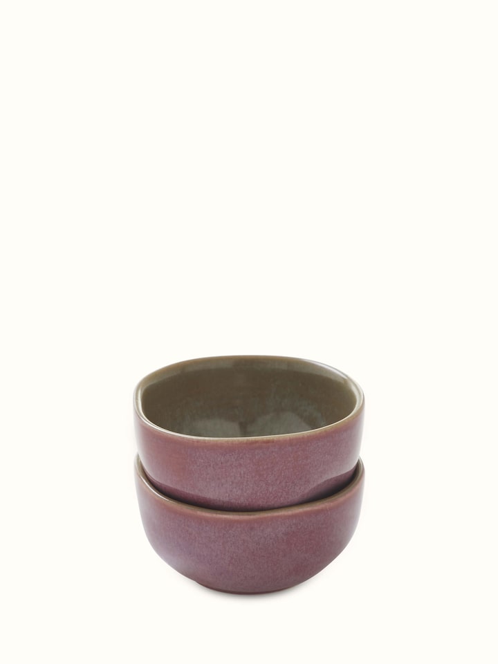 Front view of Khurja pottery ceramic dinner bowls (2 pcs) showing detailed design and craftsmanship