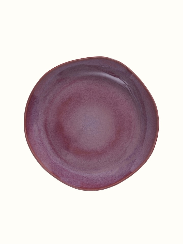 Front view of Khurja Pottery Ceramic Dinner Plates set with decorative designs