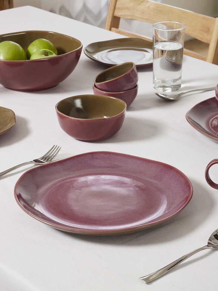 Detailed view of Khurja Pottery Ceramic Dinner Plates highlighting craftsmanship