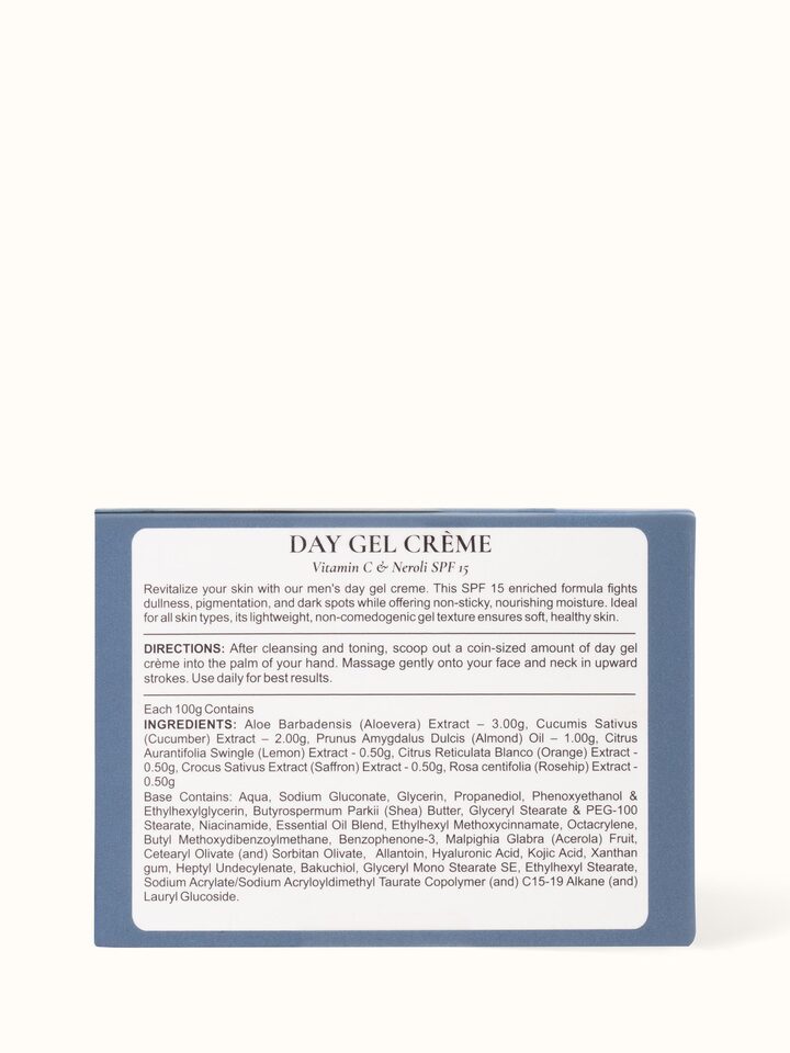 Overview of Day Gel Creme Vitamin C & Neroli SPF 15 showing the complete product