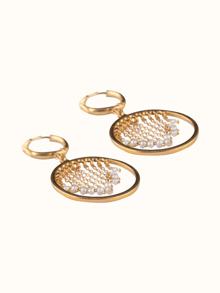 Overview of Silver Smithing Drop Earrings showing the complete piece laid out