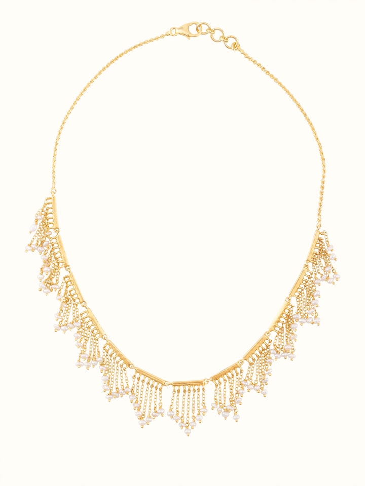 Front view of Silver Smithing Choker highlighting detailed silverwork and modern design.