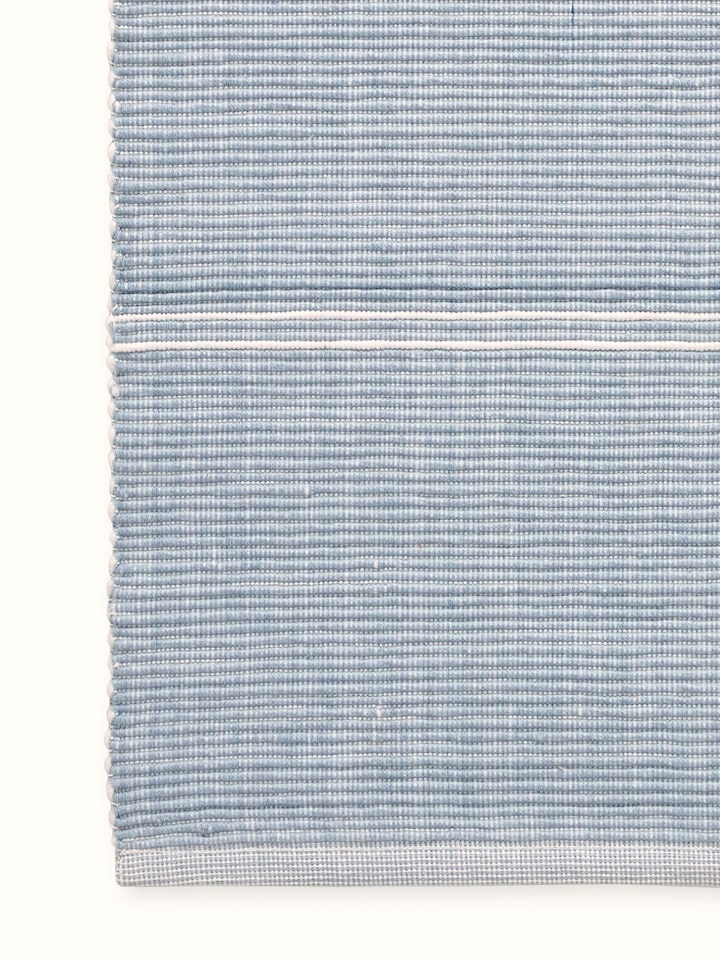 Detail shot 1: Close-up showing the texture of cotton weave and striped color bands in the runner.