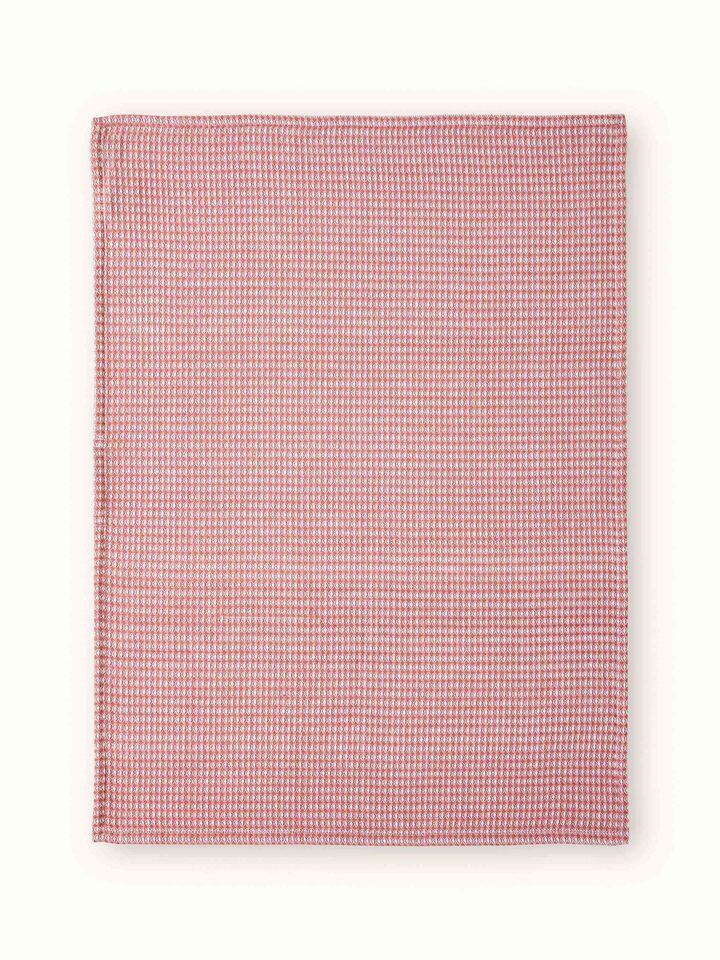 Another angle of Arth pink waffle cotton dish towel (4 pcs)