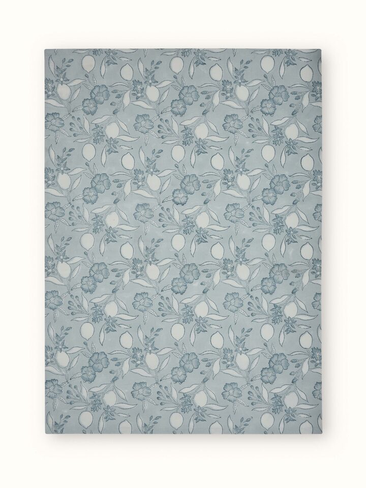 Light blue floral Sanganeri block printed dish towels set of 4 with elegant patterns