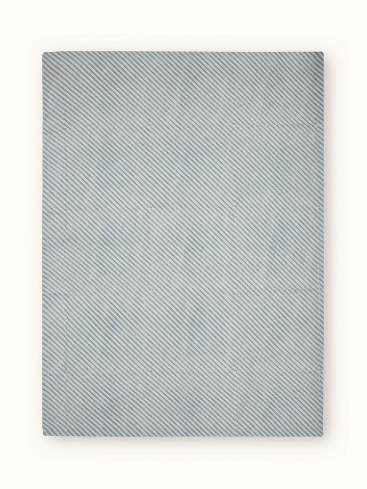 Light blue floral cotton dish towels with Sanganeri block print, displaying the fabric texture
