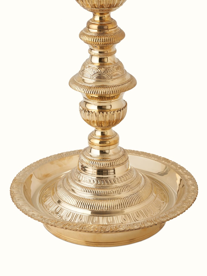 Traditional Brass Vilakku Stand Diya