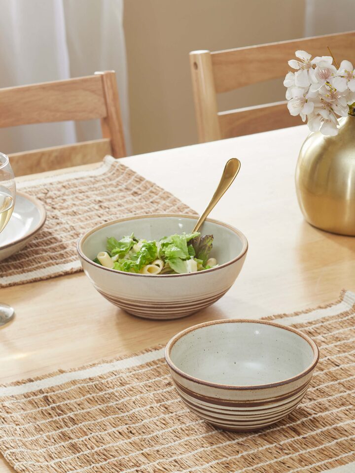 Side view of Studio Pottery Ceramic Serving Bowls (2 pcs), highlighting the smooth finish and craftsmanship