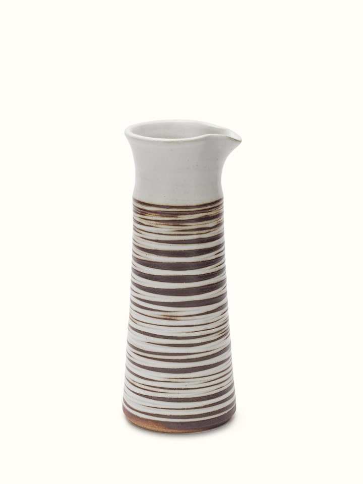 Front view of Studio Pottery Ceramic Carafe & Cup Set (2 Pcs) showing the complete piece and design, from a different angle