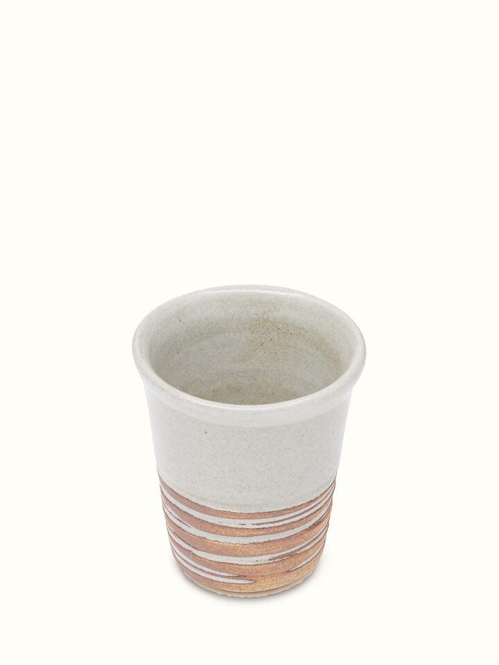 Front view of Studio pottery ceramic filter coffee mugs (2 pcs) highlighting their elegant design.