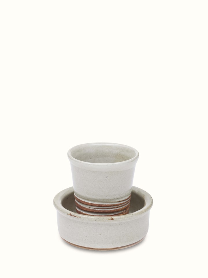 Close-up view of Studio pottery ceramic filter coffee mugs (2 pcs) showcasing their fine texture.