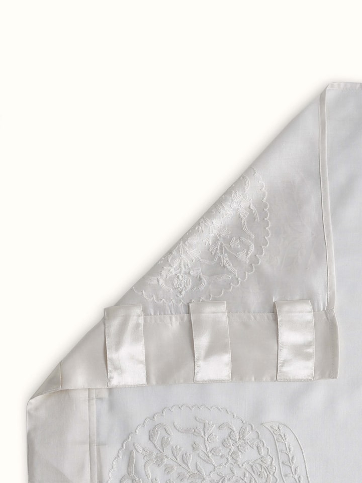 Back view of Razza Sheer Curtain in cotton silk, featuring soft fall and clean stitching.