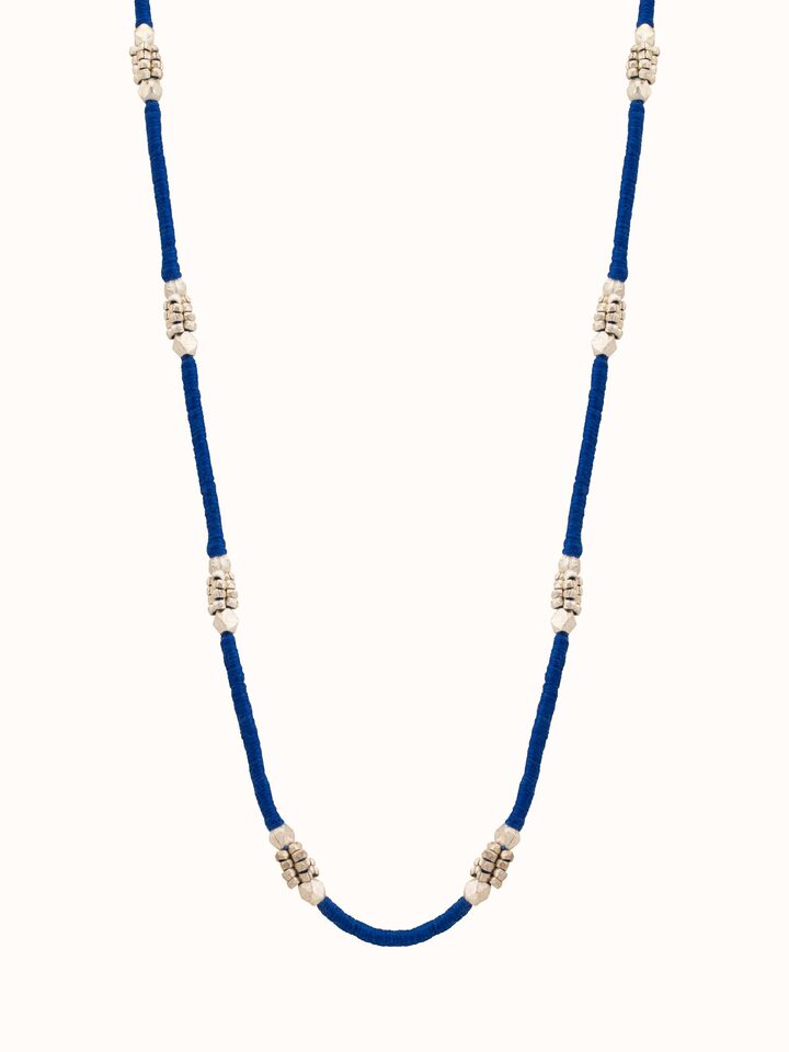 Front view of Dhokra Long Necklace featuring traditional Dhokra metalwork and design.