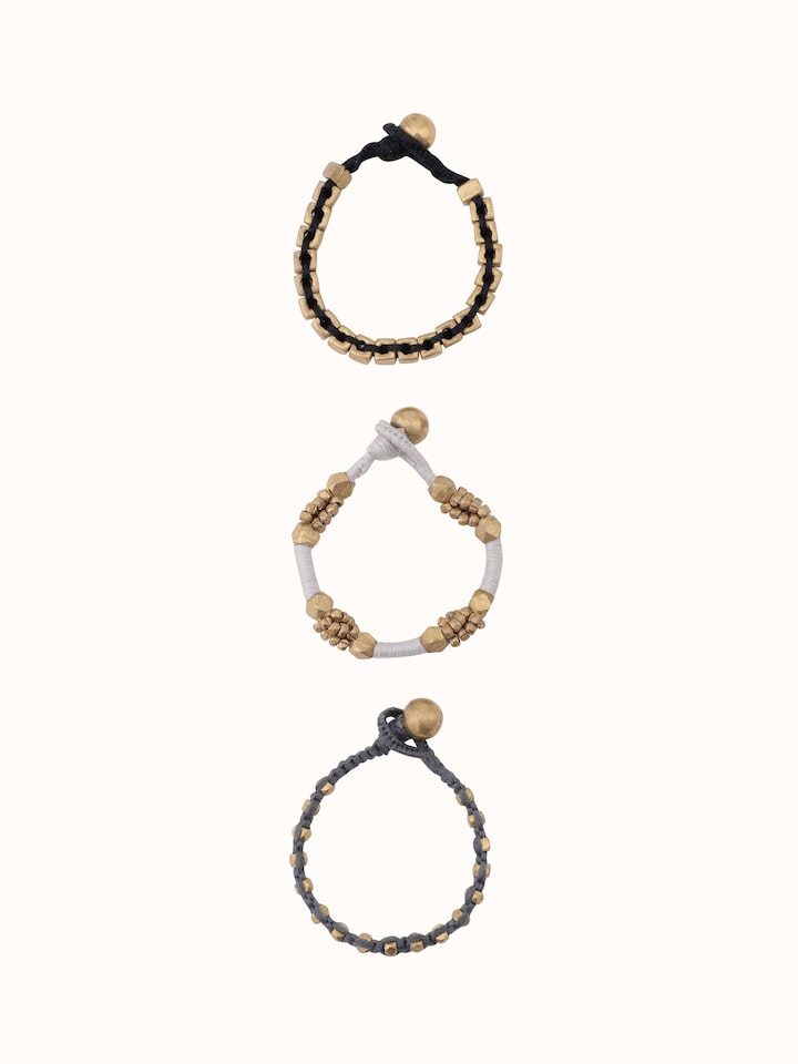Front view of Dhokra bracelet set (3 pcs) highlighting unique design and craftsmanship