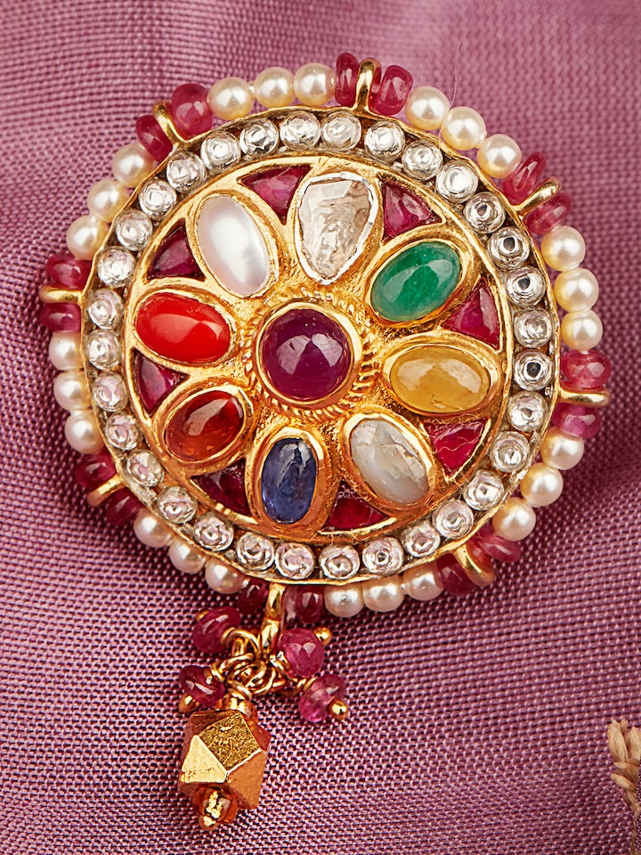 Detailed view of Jute Long Necklace emphasizing its full design with added decorative elements.