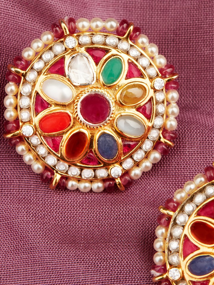 Navratna Silver Studs