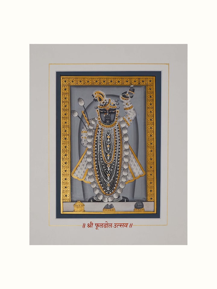 Front view of Pichwai Shreenathji Painting (24 Pcs) showing the complete piece and design, in an alternate close-up