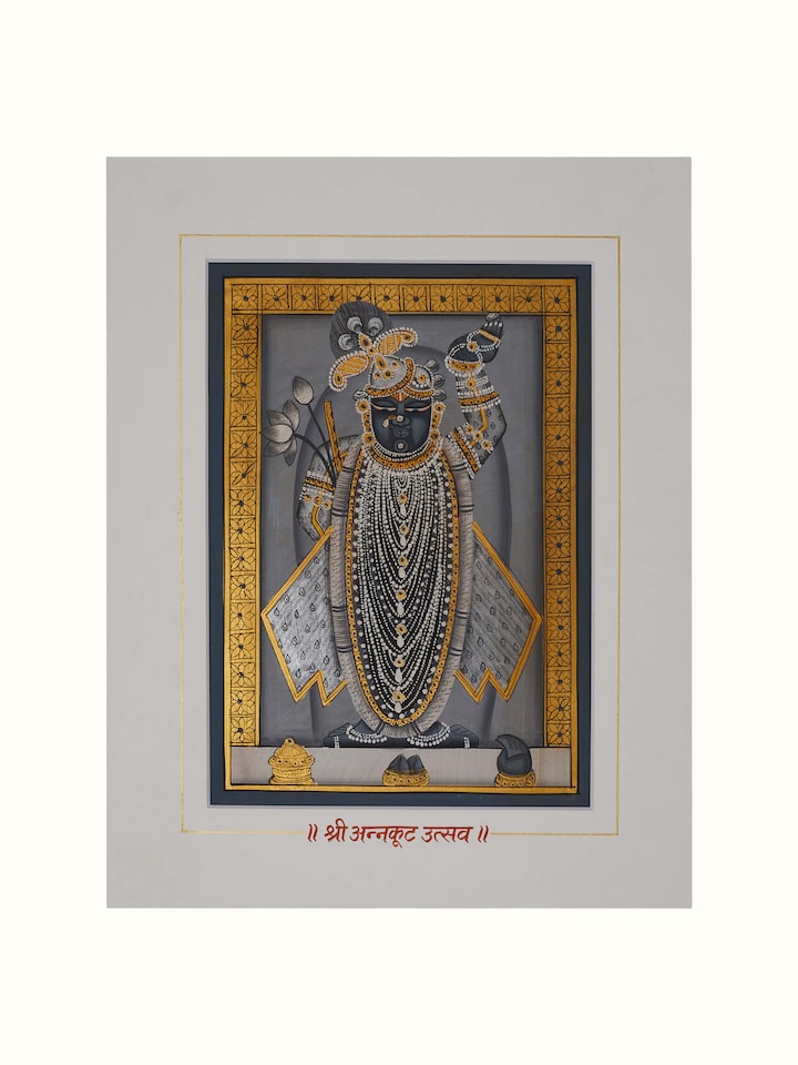 Front view of Pichwai Shreenathji Painting (24 Pcs) showing the complete piece and design, in an alternate close-up