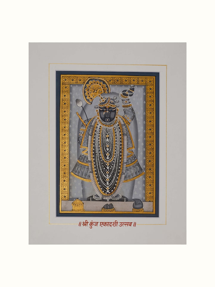 Front view of Pichwai Shreenathji Painting (24 Pcs) showing the complete piece and design, in an alternate close-up