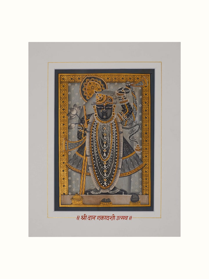 Front view of Pichwai Shreenathji Painting (24 Pcs) showing the complete piece and design, in an alternate close-up