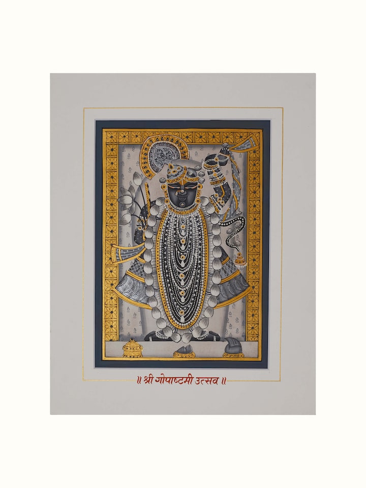 Front view of Pichwai Shreenathji Painting (24 Pcs) showing the complete piece and design, in an alternate close-up