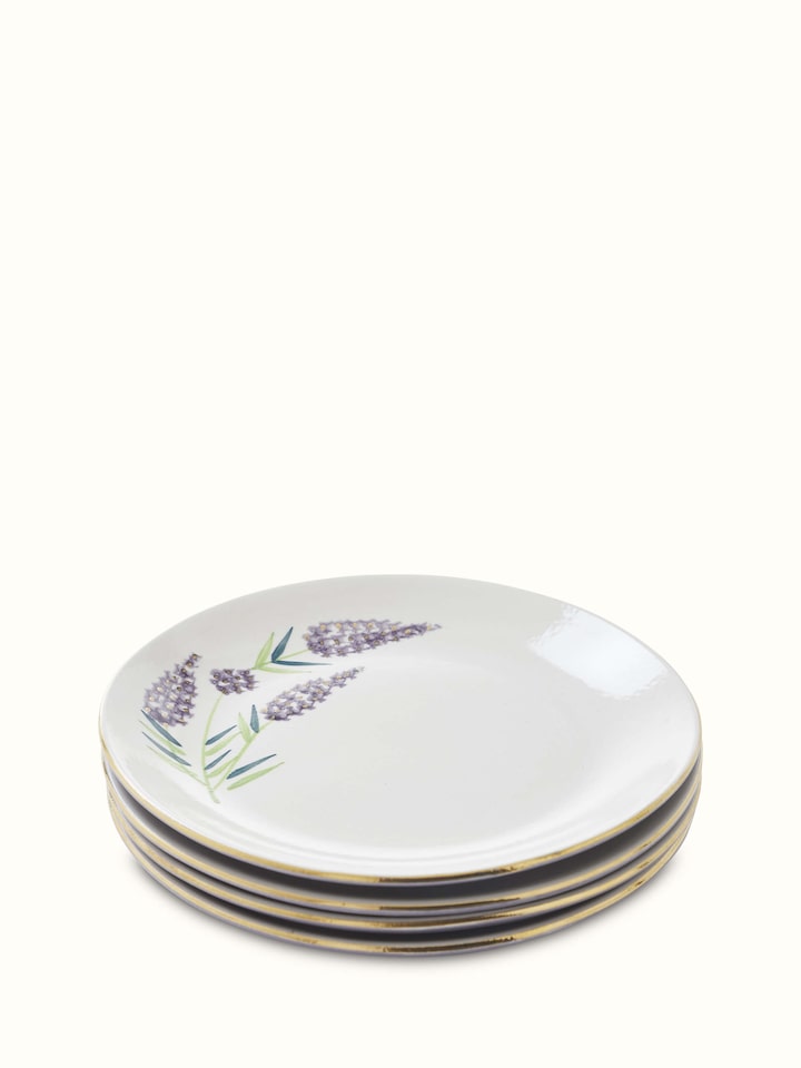 Front view of Khurja pottery stoneware dinner plates (4 pcs) featuring vibrant designs and stoneware craftsmanship.