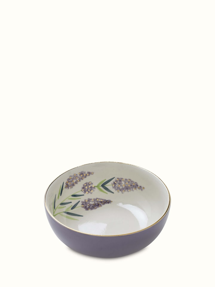 Close-up of Khurja pottery stoneware serving bowls (2 pcs) with ornate patterns