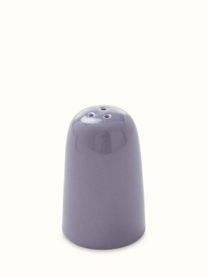 Front view of Khurja pottery stoneware salt & pepper shaker set with a focus on traditional patterns and ceramic finish