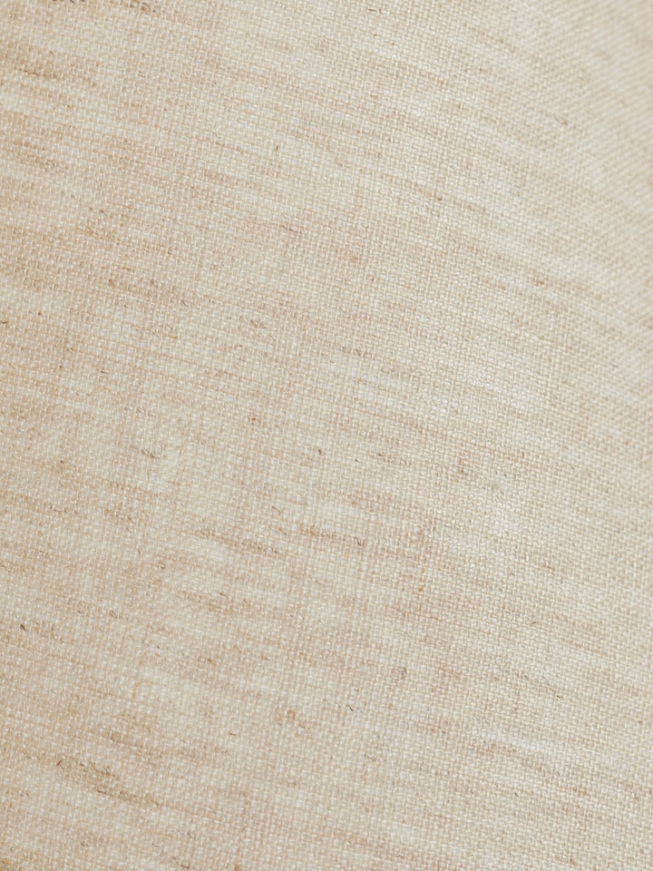 Back view of Wooden Console Lamp with White Cotton Fabric Shade highlighting the lamp's base and construction.