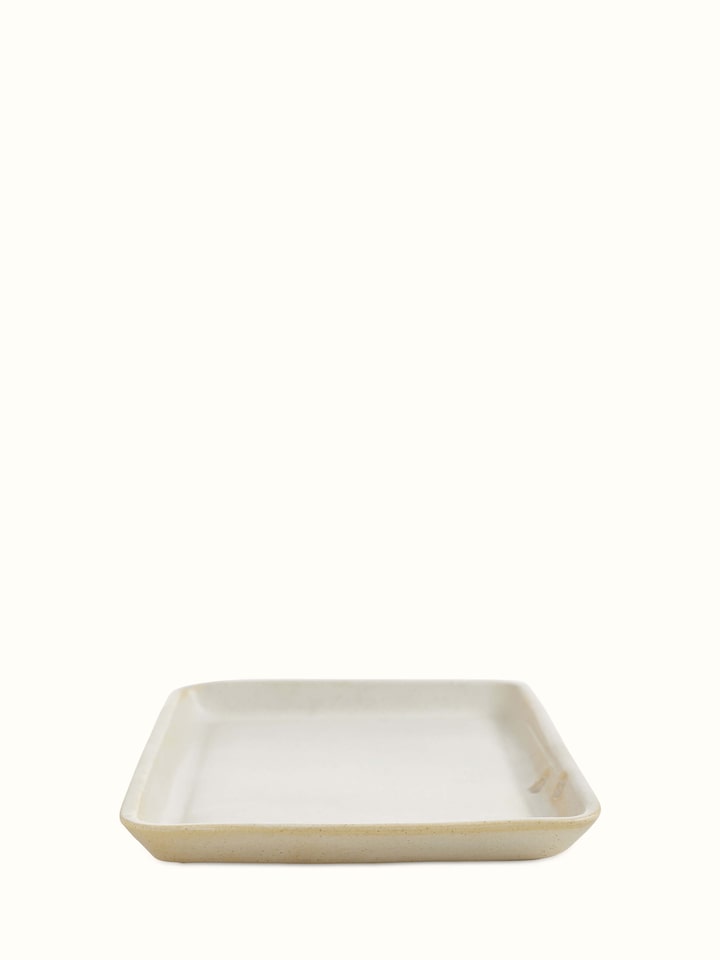 Angled view of Studio Pottery Ceramic Rectangular Serving Platters, highlighting the unique shape and design