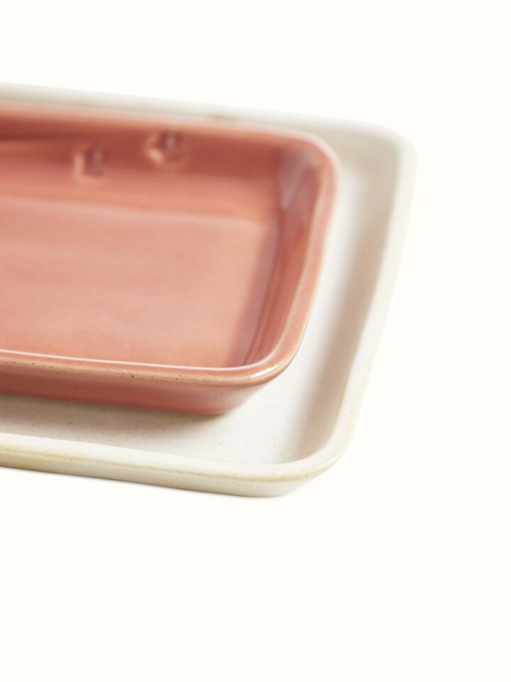 Overhead view of Studio Pottery Ceramic Rectangular Serving Platters, illustrating the overall design and size