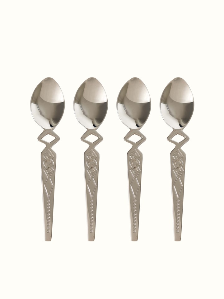 Front view of Brass Teaspoons (4 pcs), showing the polished surface and elegant design