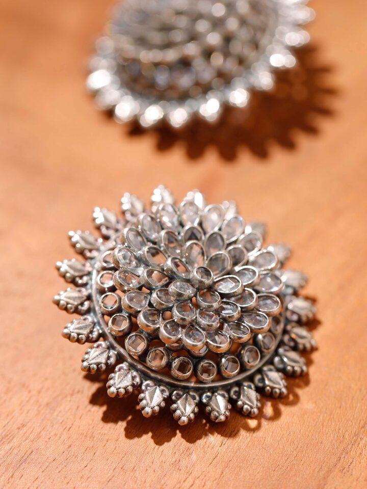 Back view of Smithing Stud Earrings showcasing the post and overall design.