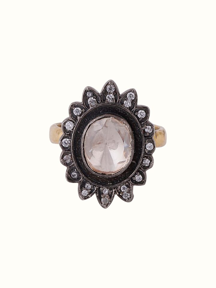 Front view of Silversmithing Women's Ring showcasing its elegant design and polished silver finish