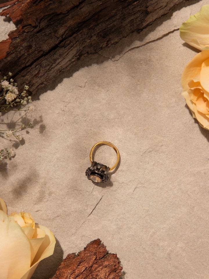 Side view of Silversmithing Women's Ring highlighting the detailed craftsmanship and smooth silver texture